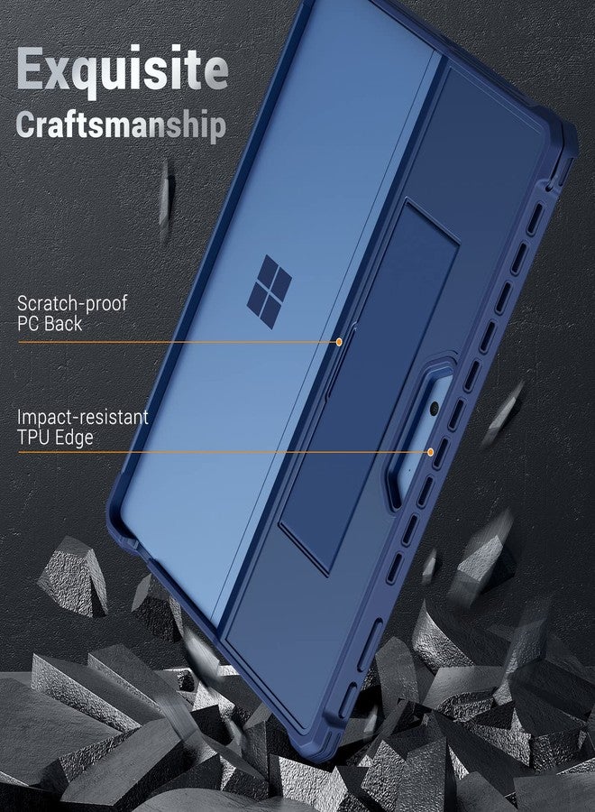 MoKo Case Compatible with Microsoft Surface Pro 11, Surface Pro 10, Surface Pro 9 13 Inch, All-in-One Protective Rugged Cover with Hand Strap, Compatible with Type Cover Keyboard, Blue - Image 3